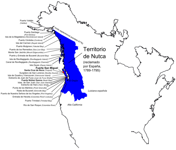 Territorio de Nutka Alaska Española 1789-1795