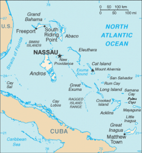 Mapa principales islas de las Bahamas