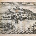 Dibujo de barcos entrando en la Isla Mocha