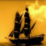 Islas piratas cuales son las que fueron y donde 2 Silueta de un barco filibustero al atardecer