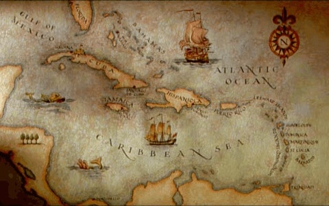 Mapa general de las principales islas del Mar Caribe