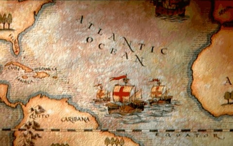 Mapa trayecto para atravesar el Atlántico